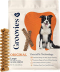 Groovies Flexible, Yet Moderately Tough Daily Dog Dental Chews. Powered by USA-Patented DentalFit Technology. No Added Gluten, No Artificial Flavors or Colors. Original 12oz Large (12Chews)