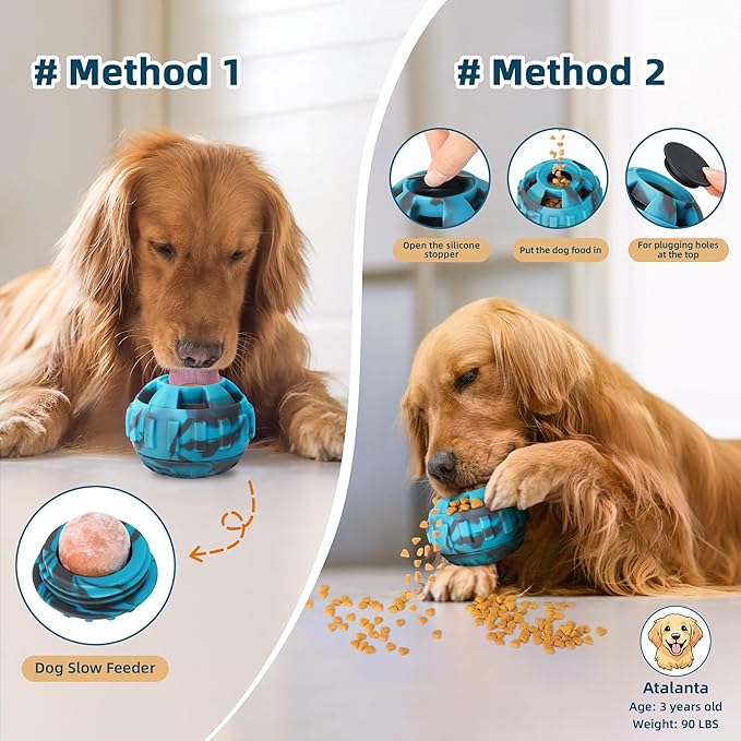 Dog Enrichment Toys to Keep Them Busy-Interactive Dog Toys for Small Dogs-Freeze Treat Dispensing, Dog Toys to Reduce Boredom & Anxiety Relief, Puppy Gift,Natural Rubber &Dishwasher Safe,Blue,S
