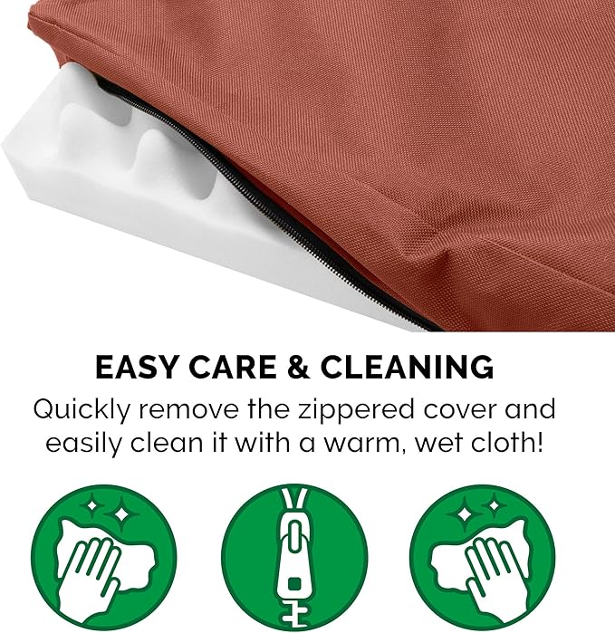Furhaven Water-Resistant Orthopedic Dog Bed for Medium/Small Dogs w/ Removable Washable Cover, For Dogs Up to 35 lbs - Indoor/Outdoor Logo Print Oxford Polycanvas Mattress - Chestnut, Medium