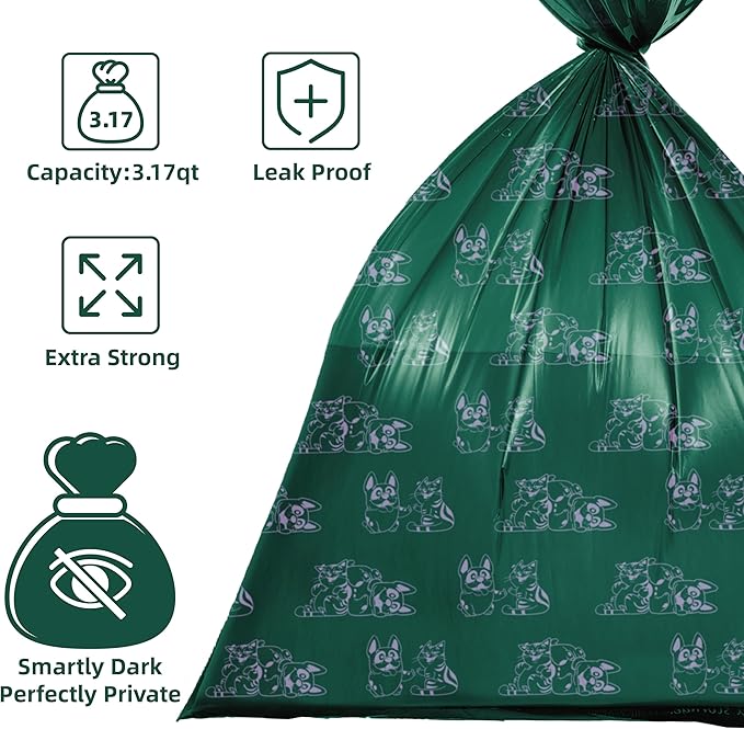 ATIFBOP Dog Poop Bags Rolls, Extra Thick and Leak-proof Poop Bag for Dogs, 600 Bags 40 Refill Rolls, Scented Waste Bag for Dog and Cat, Made form 65% Recycled Plastics