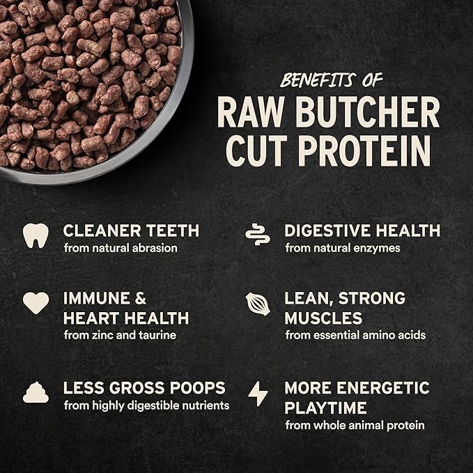 Vital Essentials Freeze Dried Dog Food, Raw Beef Crunchy Nibs | Complete Meal or Topper | 96% Beef, Organs & Bone | Limited Ingredient, High Protein, Grain Free Dry Dog Food | 14 oz Bag