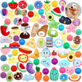 Hungdao 80 Pcs Dog Toys Bulk Squeaky Dog Gifts for Medium Small Puppy Stuffed Plush Chew Ball Toys Small Pet with Squeakers for Puppies Teething(Fashion Style)