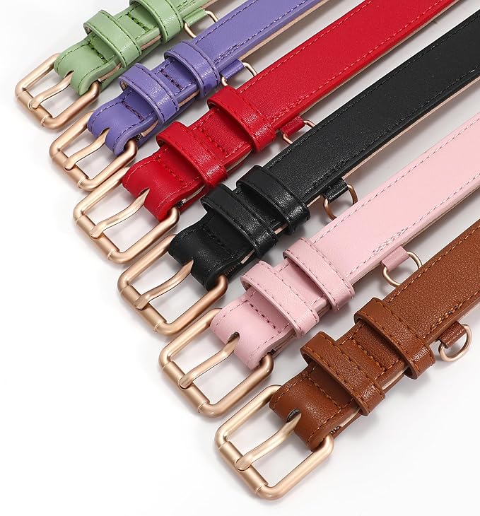 WHIPPY Leather Dog Collar for Small Medium Large Dog Adjustable Soft Breathable Leather Padded Puppy Collar with Alloy Buckle Heavy Duty Waterproof Classic Dog Pet Collar,Pink,L