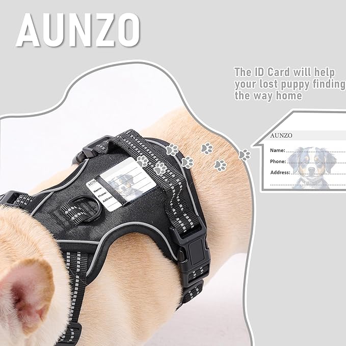 No Pull Dog Harness for Extra Large Dogs, Release on Neck, for Alaska Malamute, Bull Mastiff, Rottweiler, Great Dane etc, for Training Casual Walks Jogging, Easy Control Vest with Handle, Black, XL