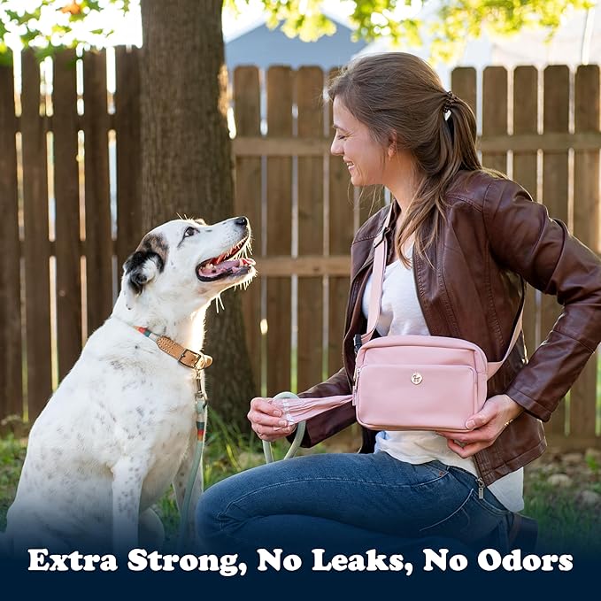 Puppington Certified Home Compostable Poop Bags - ASTM D6400 Compliant - 180 Extra Thick Bags - Plant Based - Pairs with Puppington 3-in-1 Bag & Fits all Standard Poop Bag Dispensers (Blush Pink)