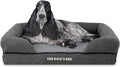 The Dog’s Bed Orthopedic Memory Foam Dog Bed with Bolsters, Plush Fabric, Grey Plush, Medium