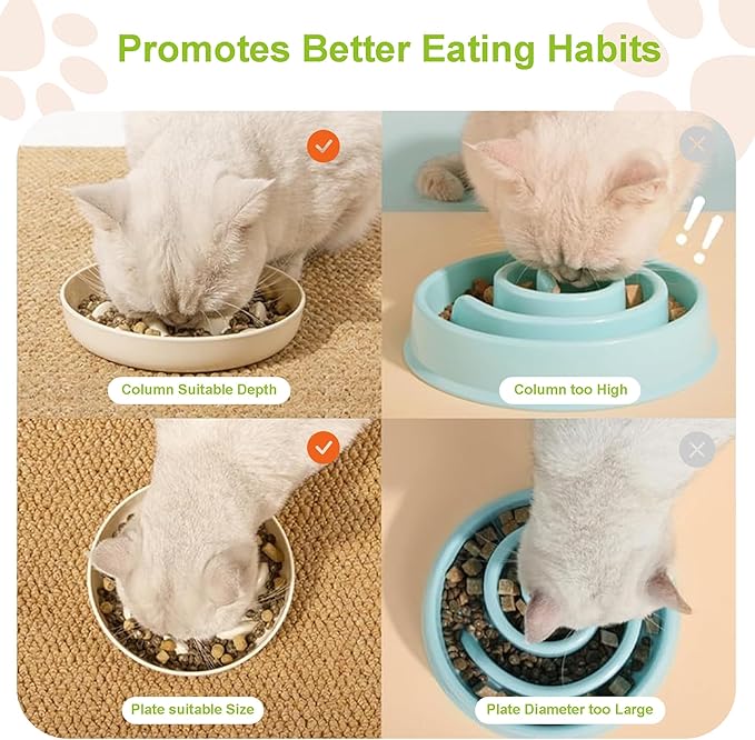Slow Feeder Bowl for Cats and Small Dogs,Cilkus Fish Pool Design, Fun Interactive Bloat Stop Puzzle Feeder Bowl Healthy Eating Diet Made of Melamine Food Grade Material (Pink(Melamine))
