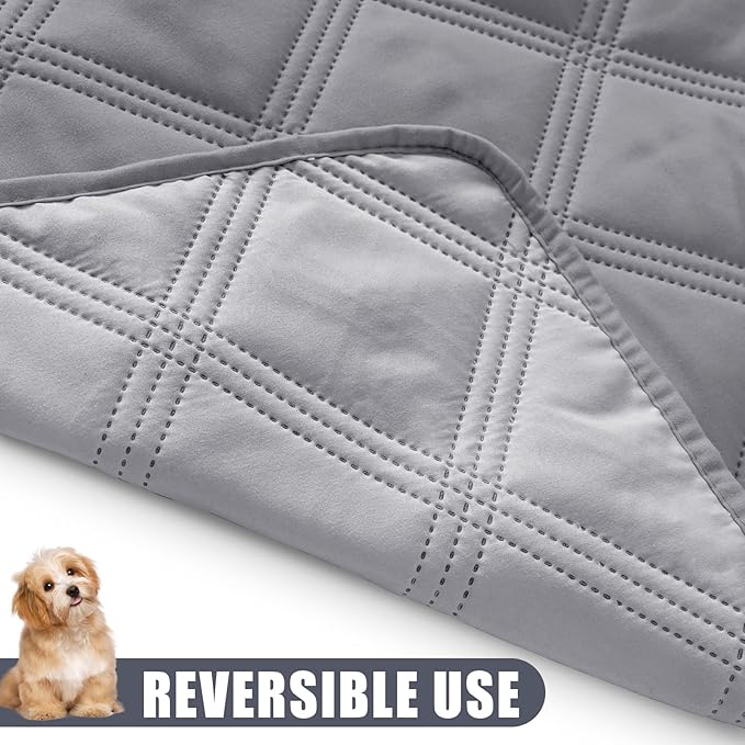 Smiry Waterproof Dog Bed Cover Blanket 30x70, Soft Reversible Pet Blanket, Washable Leakproof Cats Dogs Couch Cover for Sofa, Couch, Furniture, Grey/Light Grey