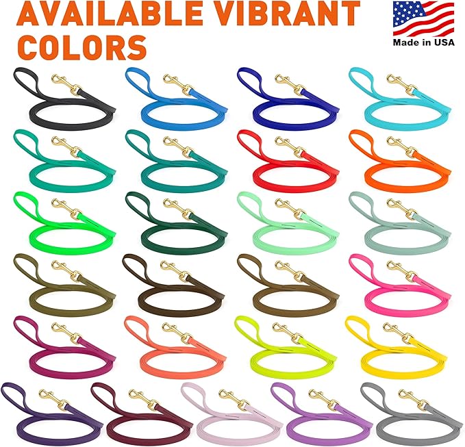 Viper Biothane K9 Working Dog Leash Waterproof Lead for Tracking Training Schutzhund Odor-Proof Long Line with Solid Brass Snap for Puppy Medium and Large Dogs, 20ft Coyote Brown