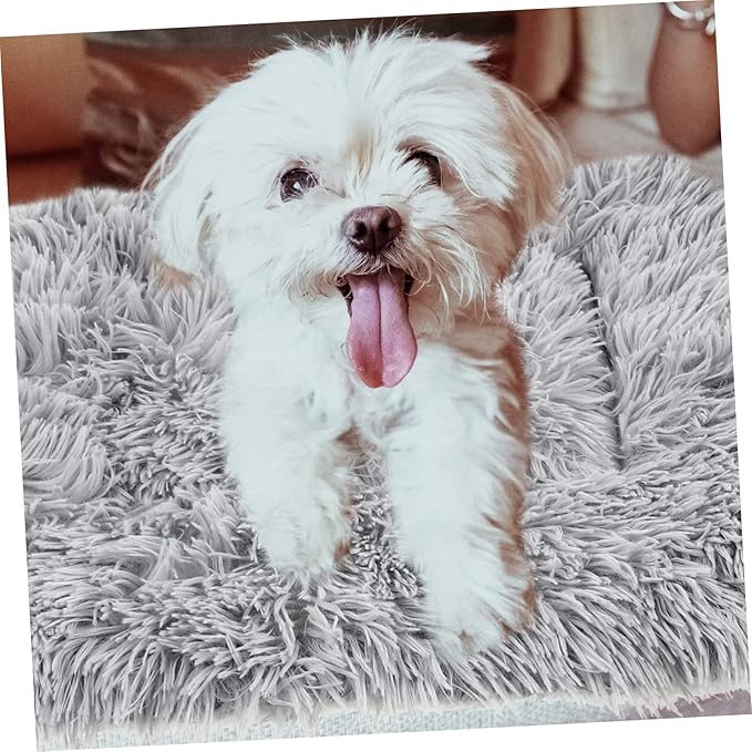 Large Warm PET Mat for Dogs Cats 55x45cm Fluffy Coral Fleece Cushion Washable Sleeping Pad for Winter Self-Warming Resting Bed Mute Base