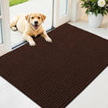OLANLY Dog Door Mat for Muddy Paws 44x32, Ultra Absorbent Chenille Mud Doormat, Non-Slip Washable and Dirt Trapping Doormat for Indoor Entryway, Quick-Dry Indoor Pet Bed Mats for Dogs, Brown