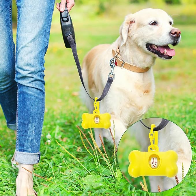 Fasmov 56 Pack Dog Poop Trash Bag Holder Dispenser Dog Poop Waste Bag Holder, Leak Proof, Dispenser Pet Waste Disposal Bag for Leash with Hook, PET Waste Bags for Walking Dogs Outdoor, Multiple Colors