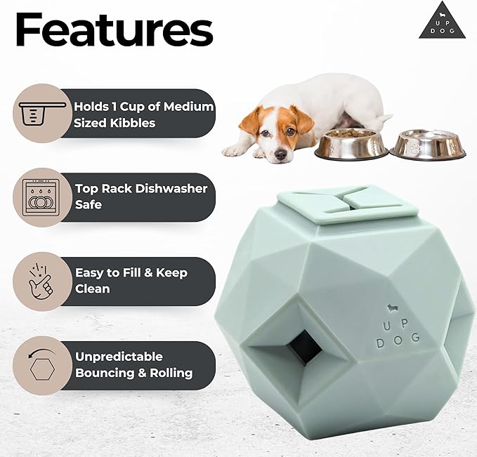 Treat Dispensing Balls for Medium Dogs and Cat Treat Dispenser Toy Interactive for Self-Play Improves Oral Hygiene, Mental Simulation, and Bordem Buster, Simple and Effective Food Toy (3.6 x 3.6 in)