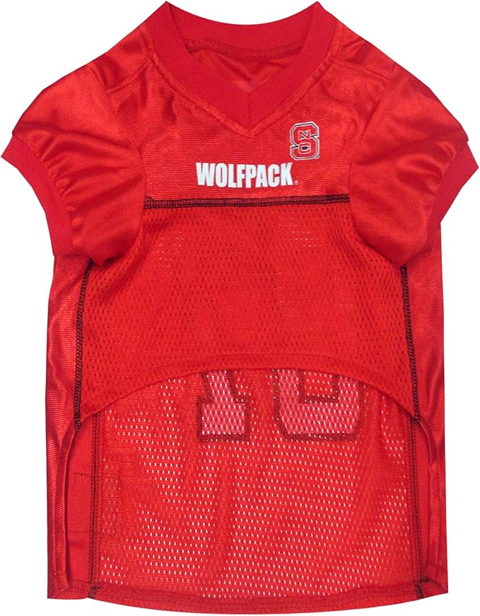 Pets First NCAA College North Carolina State Wolfpack Mesh Jersey for DOGS & CATS, Small.Licensed Dog Jersey with your Favorite Football/Basketball College Team