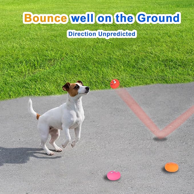 Dog Squeaky Toys Latex Squeaky Balls for Small Puppy Chewing Rubber Soft Fun Facial Expression Dog Balls for Pet Dogs (6 PCS)