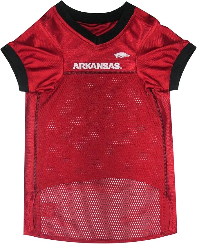 Pets First NCAA College Arkansas Razorbacks Mesh Jersey for DOGS & CATS, XX-Large. Licensed Dog Jersey with your Favorite Football/Basketball College Team