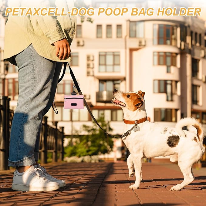 Dog Poop Bag Holder, Pet Waste Bag Dispenser Dog Treat Pouch with Clip Oxford Cloth Portable Reusable Easy Cleanup(2Pcs, Black), Intended for Outdoor/Travel/Walking