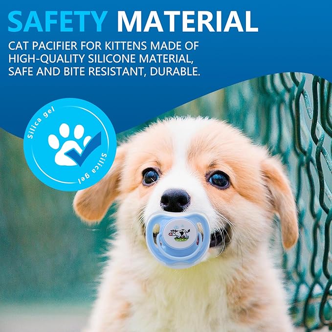Dog Pacifier 4Pcs Food-Grade Safe Puppy Teething Toys with Lid Cute Chewable Kitten Pacifier Soothing Essential Pet Supplies Kitten for Suckling Puppy Teething Toys