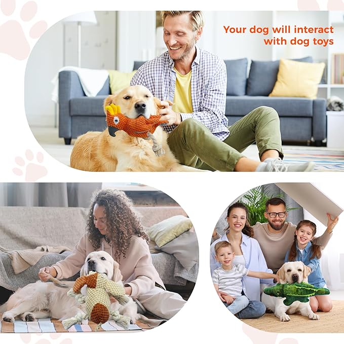3 Pcs Dog Squeaky Toys, Squeaky Toy for Dog, Puppy Chew Toys to Keep Them Busy Interactive Puppy Toys Stuffed Animal Christmas Pet Plush Toy (Green)