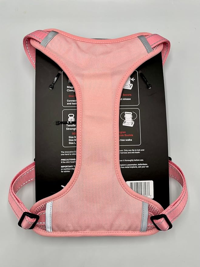 Clickette™ Magnetic Locking Harness and Leash (Pink, Medium)