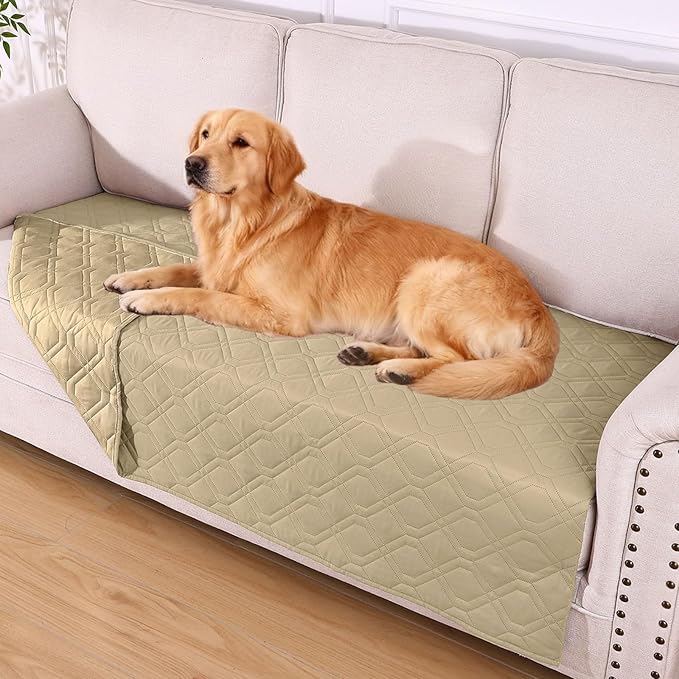 hyha Waterproof Dog Bed Blanket, Soft Pet Blankets, Waterproof Couch Cover for Dogs, Reversible Sofa Covers Washable for Furniture (40x80 Inch, Taupe/Taupe)