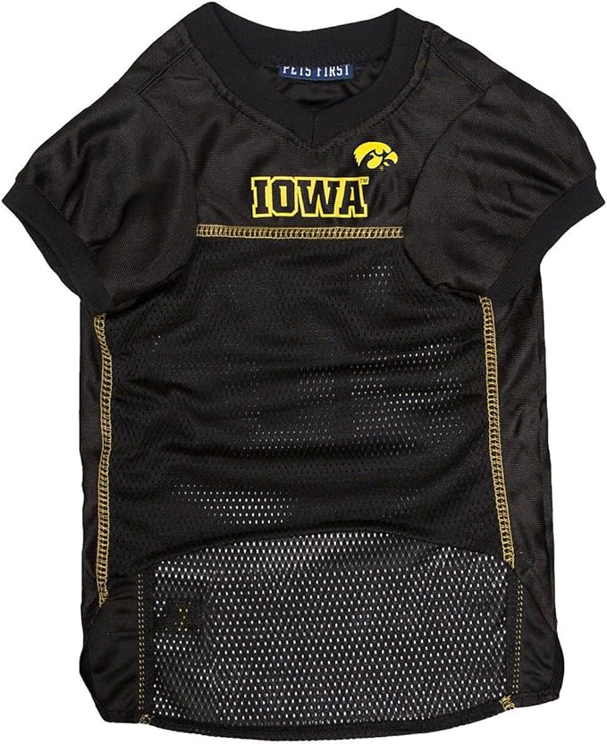 Pets First NCAA College Iowa Hawkeyes Mesh Jersey for DOGS & CATS, Large. Licensed Dog Jersey with your Favorite Football/Basketball College Team
