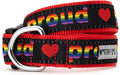 THE WORTHY DOG Collar for Large Dogs, Adjusts 18-24 inches, Durable Nylon Webbing, Quick Release Buckle, Proud Pattern, Black, X-Large