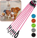 Six Dog Leash No Tangle Triple for 6 Dogs,360 Swivel No Tangle Walking Leash for 6 Dogs with Reflective for Large Medium Small Dogs (Pink, 6 Way)