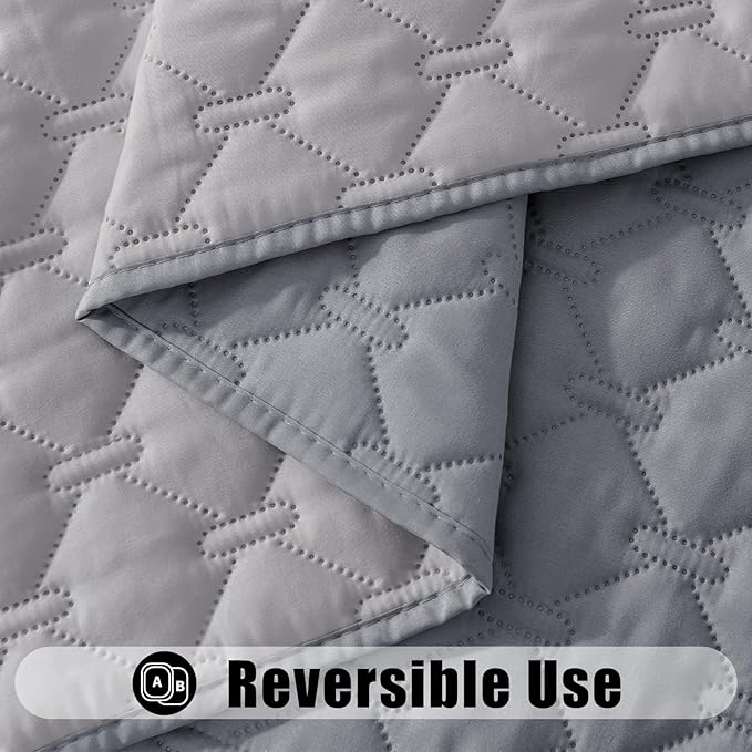 Smiry Waterproof Dog Bed Cover Blanket, Soft Reversible Pet Blanket, Washable Leakproof Cats Dogs Couch Cover for Sofa, Couch, Furniture (82x82 Inch, Grey/Light Grey)