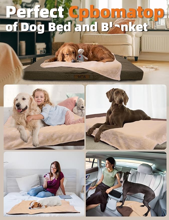Sytopia Indestructible 42 Inch Orthopedic Waterproof Dog Crate Bed chew Proof for Extra Large Dogs, Removable Washable Cover, Egg Crate Foam Mat, Suitable for Dogs Up to 100 Lbs, Brown