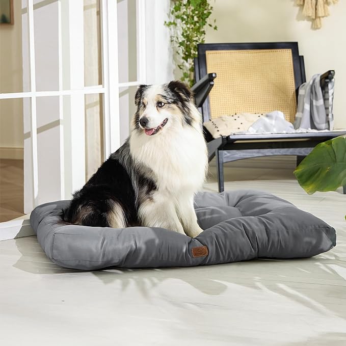 Bedsure Extra Large Dog Bed - Washable Giant Pet Bed Mattress with Oxford Fabric, Water Resistant Flat Pet Pillow Bed for XL Dog Crate, 44x35x4, Grey