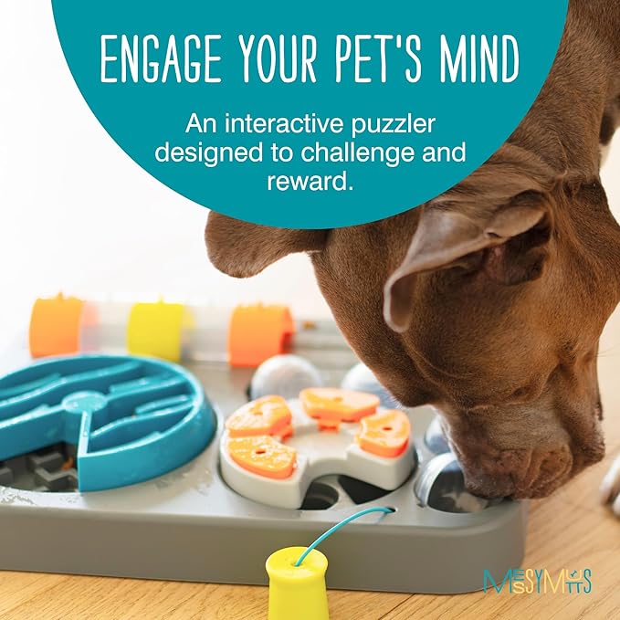 Messy Mutts Flip’n Slide Puzzler | Large | 16” x 13” Expert Level Puzzle Feeder for Dogs | Interactive Slow Feeder Puzzle for Food/Treats | Enrichment Dog Toy
