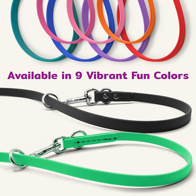 Jelly Pet Multi-Purpose European Style Leash l Made in America l Stronger Than Leather l Waterproof and Easy to Clean (5/8", Hot Pink)