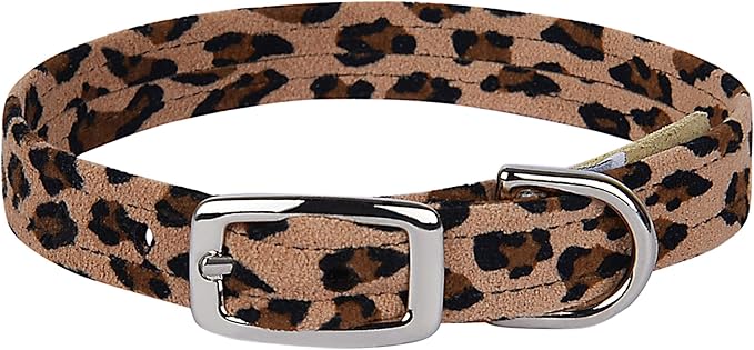 Susan Lanci Designs Ultrasuede Premium Dog Collar, Cheetah, X-Large