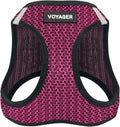 Best Pet Supplies - All Weather Mesh/Plush, Reflective, No Pull Harness for Small, Medium Dogs, Cats - Secure with Hook & Loop Fastener, Buckle, Double D-Rings - Fuchsia 2-Tone, L