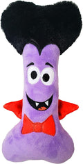 Huxley & Kent Halloween Funny Dog Toy w/Squeaker – Power Plush Squeaky Dog Toys for Small, Medium & Large Dogs – Soft Stuffed Animal for Indoor Play & Fetch - Dracula Bone, One Size