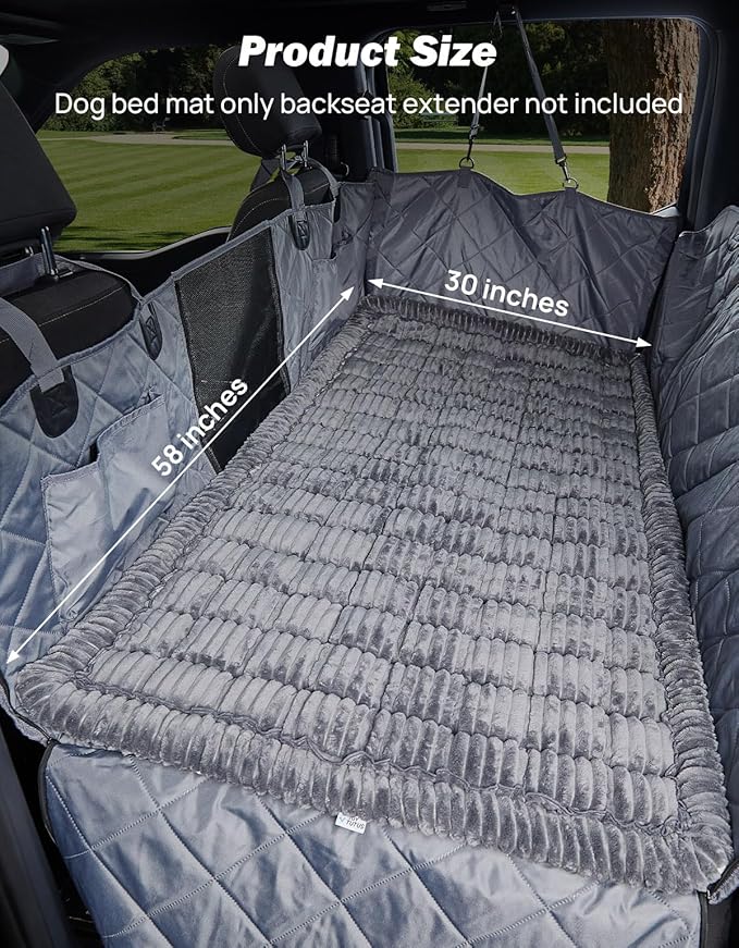 JOYTUTUS Dog Mat Bed for Truck Back Seat Extender, Non-Slip Dog Bed Mat Custom Fit for Backseat Extenders, Pet Couch Cover,Washable Travel Pet Bed Mat for F150/RAM1500/Silverado