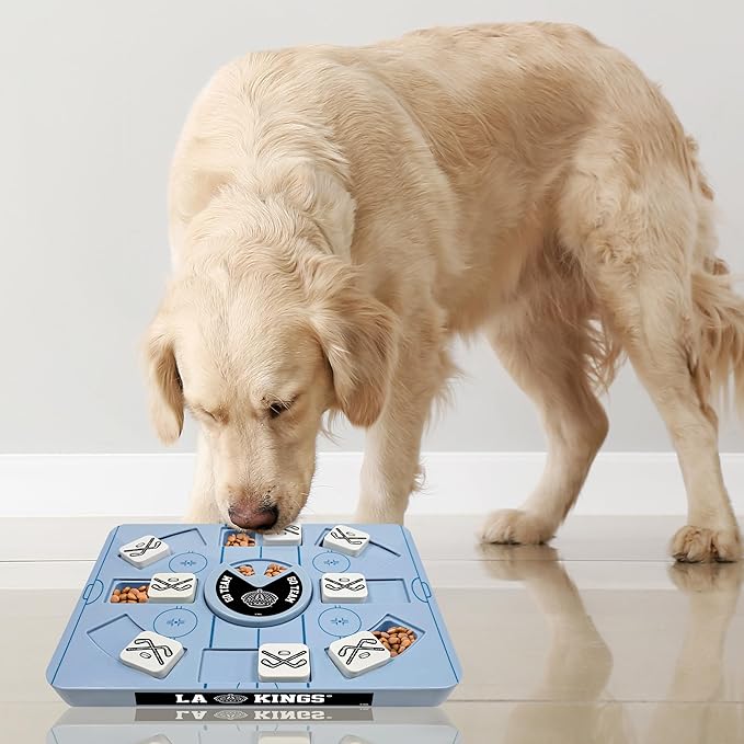 Pets First NHL Los Angeles Kings Large Puzzle Toy, New Size, Interactive Dog Treat & Slow Feeding Toy