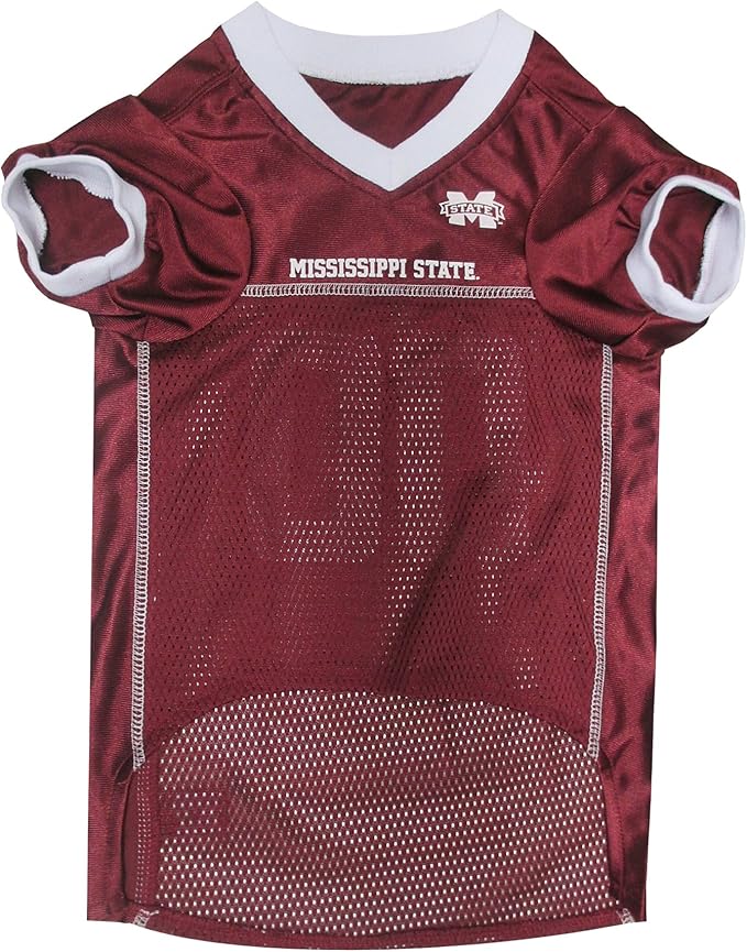 Pets First NCAA College Mississippi State Bulldogs Mesh Jersey for DOGS & CATS, XX-Large. Licensed Dog Jersey with your Favorite Football/Basketball College Team