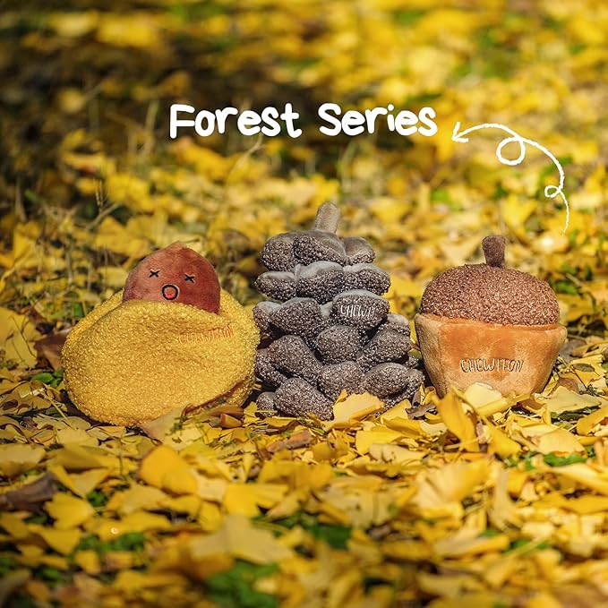 CHEWFFON Plush Pinecone Dog Toys-Interactive, Squeaky, Snuffle, Treat Dispensing, Nose Work Game for Small and Medium Dogs