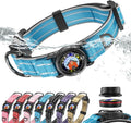 Upgrade Airtag Dog Collar,with IPX8 Waterproof AirTag Holder | Reflective Ultra-Durable | Soft Padded | Lock Buckle | Heavy Duty | Fit Small Medium Large Dogs（Blue，M(15"～19")）