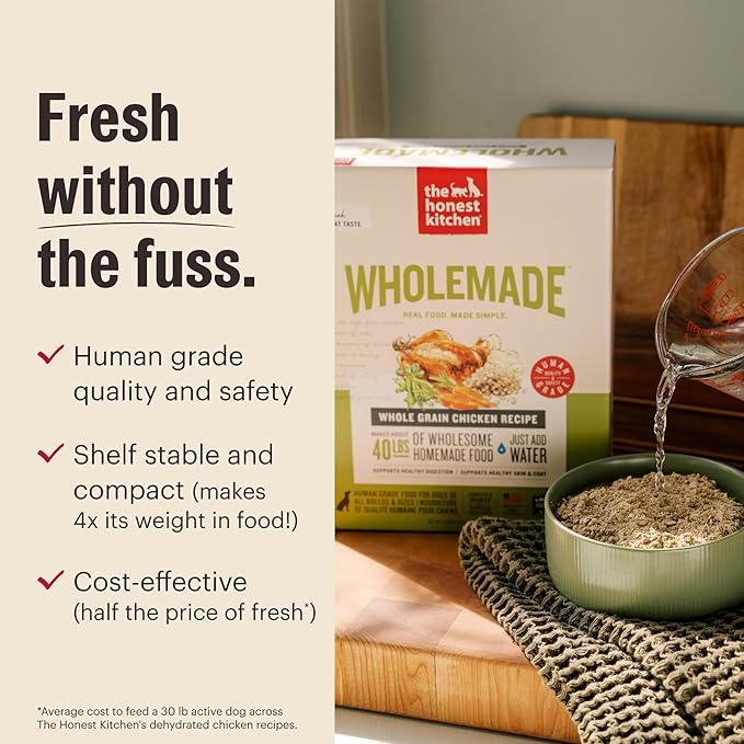 The Honest Kitchen Human Grade Wholemade™ Dehydrated Grain Free Fruit & Veggie Base Mix Dog Food (Just Add Protein), 7 lb Box