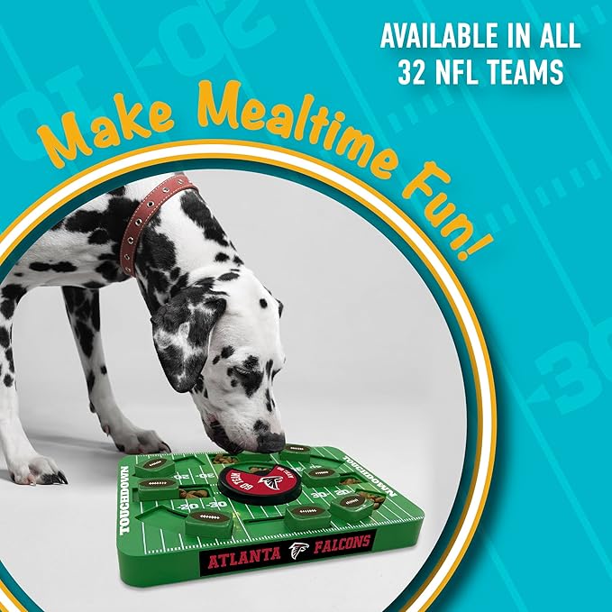 Pets First NFL Atlanta Falcons Large Puzzle Toy, New Size, Interactive Dog Treat & Slow Feeding Toy