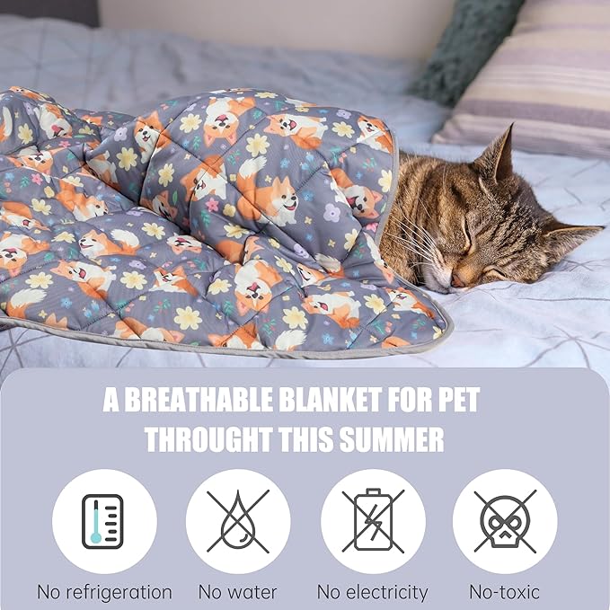 Leekalos Dog Cooling Mat - Summer Portable Pet Cooling Cushion & Blanket for Cats & Dogs