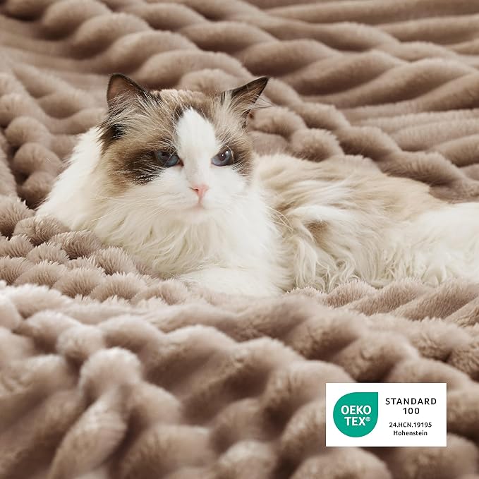 Bedsure Sherpa Throw Blanket for Couch - Super Soft, Cozy Fleece Thick Warm Blanket for Winter, GentleSoft Plush & Fluffy Throw Gift for Women, Room Decor, Mocha Meringue, 50x60 Inches