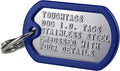 Dog Tags for Dogs, Custom Dog Collar ID Tag Personalized for Pets - Super Tough, Quiet Embossed Military Style Stainless Steel Dog Name tag (Blue)