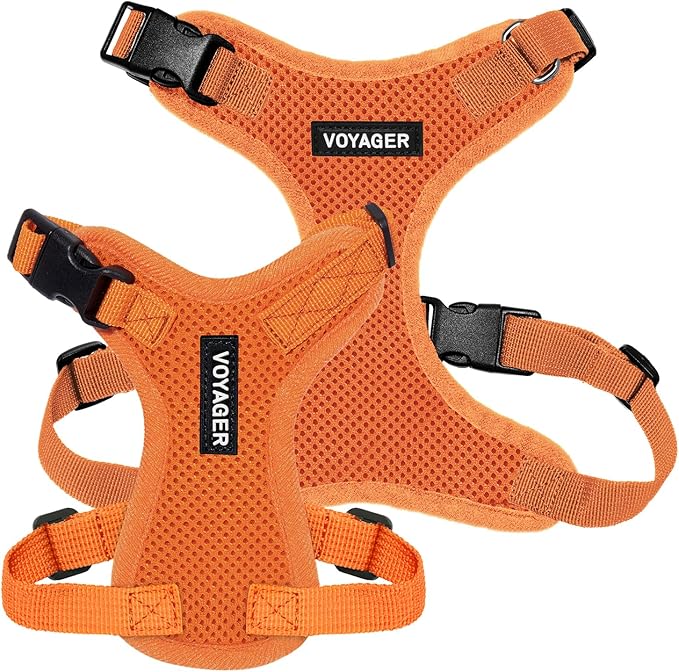 Voyager Step-in Pet Harness - All Weather Mesh, Adjustable Step in Harness for Cats and Dogs by Best Pet Supplies - Orange, L