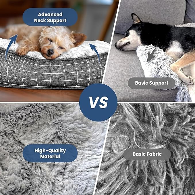 Calming Dog Beds, Extra Large Fluffy Plush Dog Mat for Furniture Protector with Removable Washable Cover for Large Medium Small Dogs and Cats,53 x 39 inch