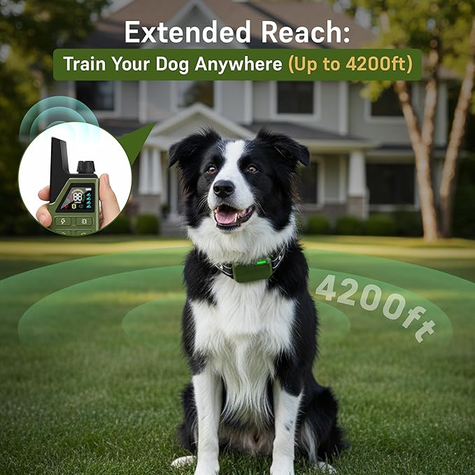 Dog Shock Collar with Remote Control (Latest Model) - 4200FT Dog Training Collar, Dog Shock Collar, Bark Collar - Shock Collar for Dogs for Small, Medium, Large Dogs
