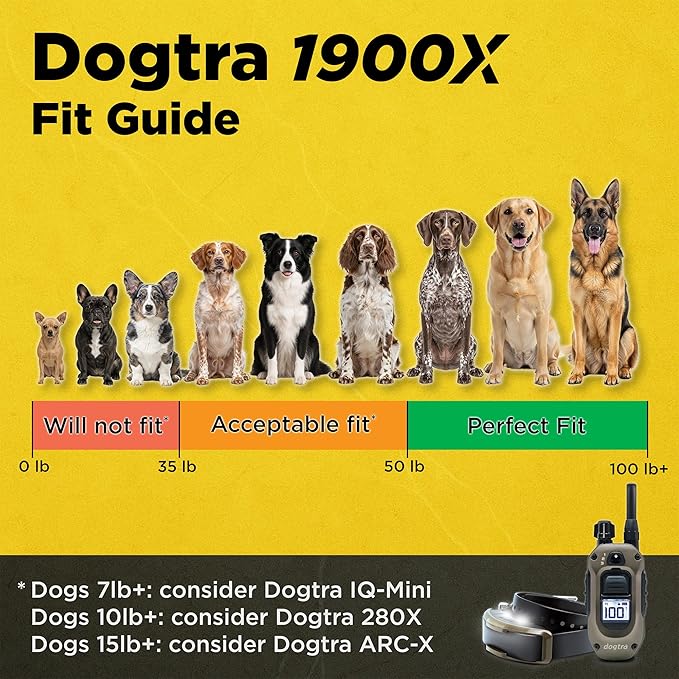 Dogtra 1900X Black Edition E-Collar - 1 Mile Range, Dogs 45 lbs+, IPX9K Waterproof, 100 Stimulation Levels, Vibration, Tone, Rechargeable - Ideal for Dog Owners and Professional Trainers